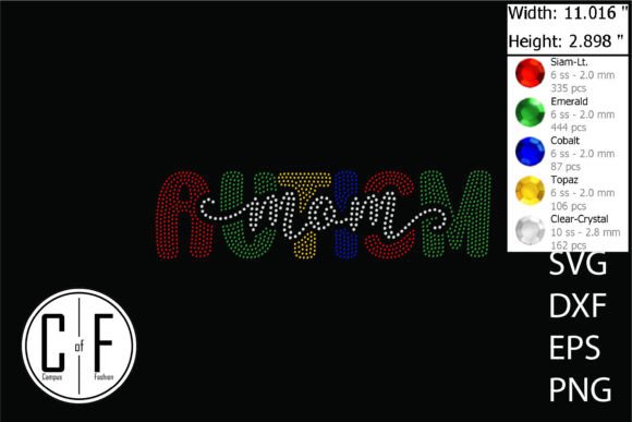 Autism Mom Rhinestone Template: Graphics for Crafts