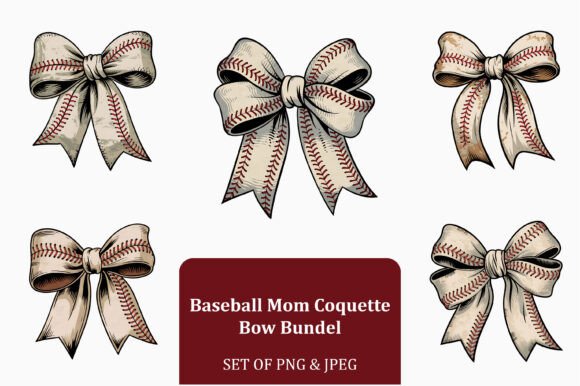 Baseball Mom Coquette Bow Bundle Graphics & Crafts