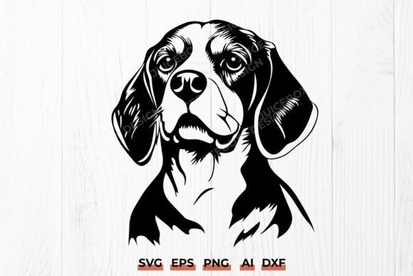 Beagle Dog Head SVG: Graphics for Crafts & Blogs