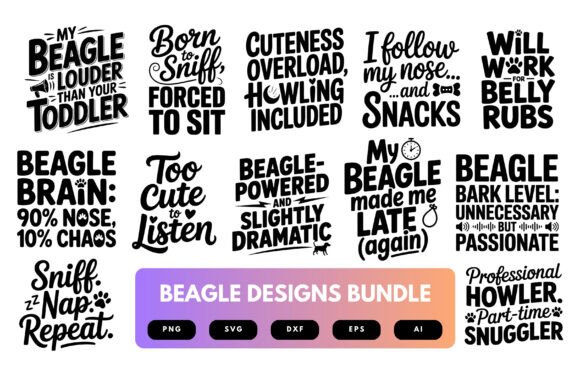 Beagle SVG Bundle: Graphics for Crafts & Sales