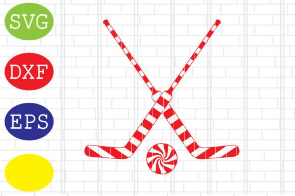 Candy Cane Hockey Goalie Sticks Svg: Graphics for Crafts