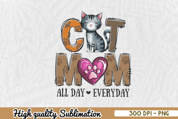 Cat Mom PNG for Crafts and Graphics