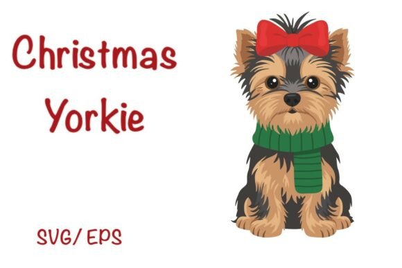 Christmas Yorkie SVG: Festive Graphics for Crafts