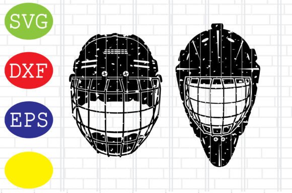 Distressed Hockey Goalie Helmet Svg for Graphics and Crafts