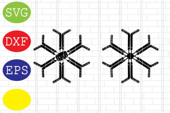 Hockey Goalie Sticks Snowflake Svg: Graphics for Crafts