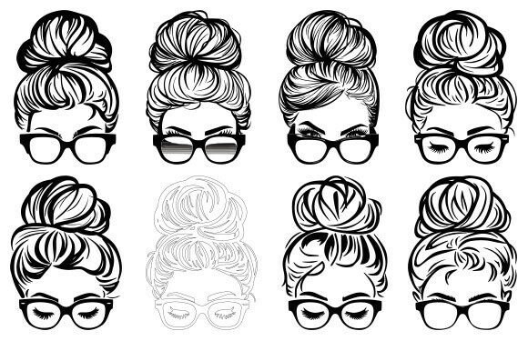 Messy Bun Bundle: Graphics for Crafts & Sales
